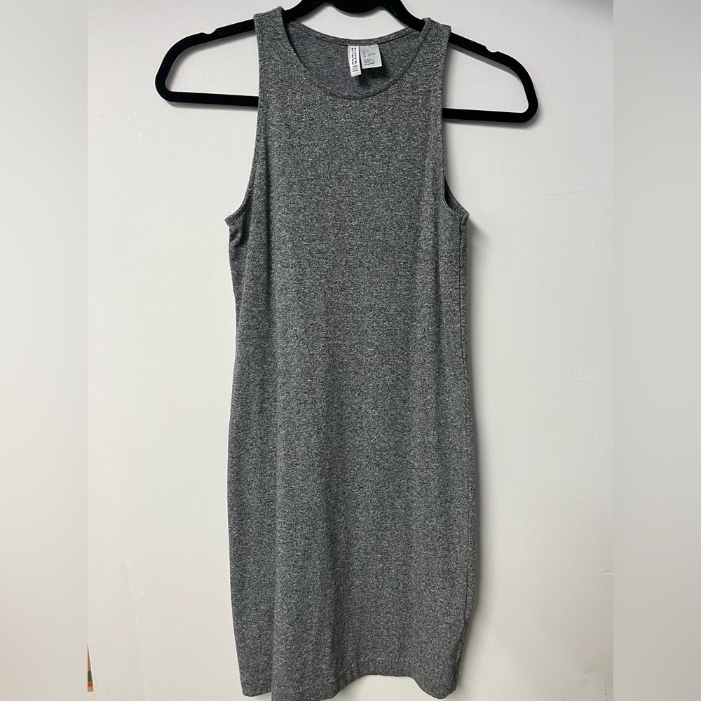 Divided Charcoal Sleeveless Mini Dress